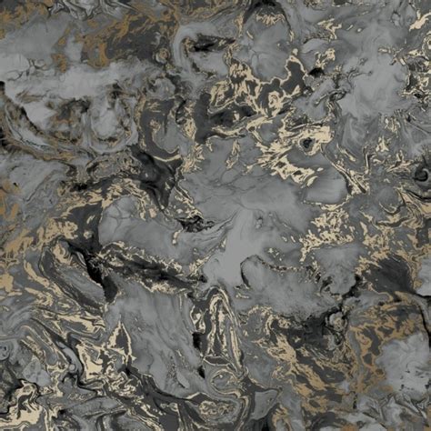 Debona Liquid Marble Wallpaper Metallic Glitter Gold Charcoal Grey