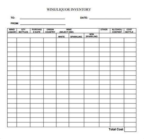 Bar Inventory Form Inventory Spreadshee bar inventory formula. bar