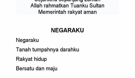 Lirik Lagu Negeri Terengganu Selamat Sultan : Lirik Lagu Negaraku Pdf