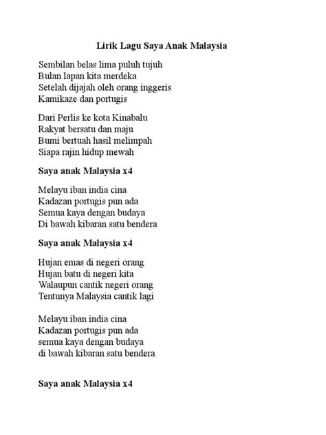 lirik lagu anak malaysia
