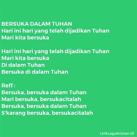 lirik lagu bersuka dalam tuhan