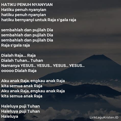 lirik lagu hatiku penuh nyanyian