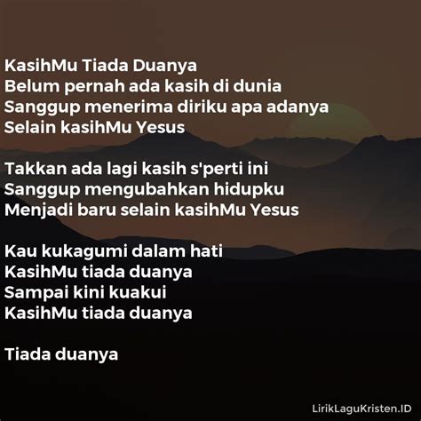 lirik lagu rohani kasihmu tiada duanya