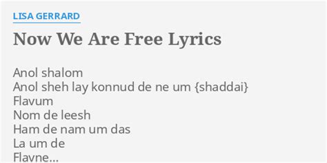 lisa gerrard now we are free lyrics