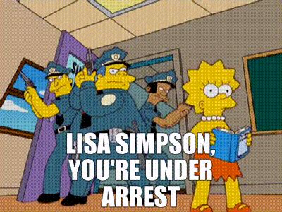 lisa simpson gets arrested