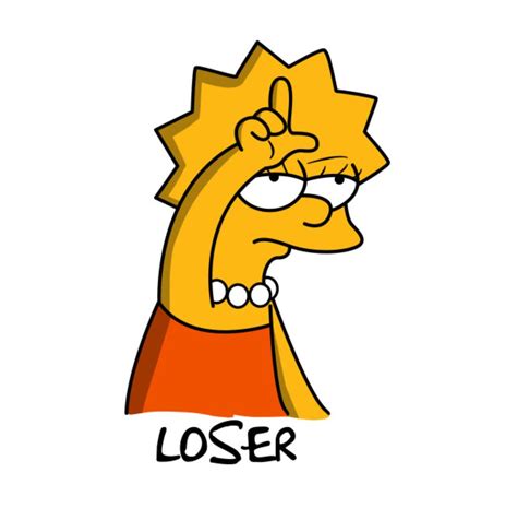 lisa simpson loser sign