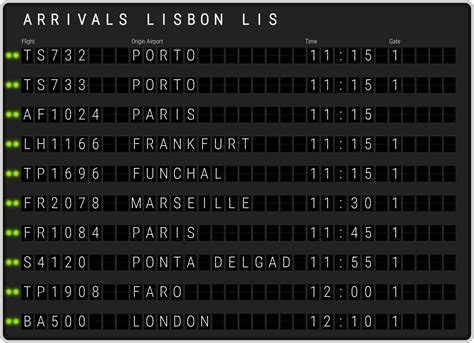 lisbon flight arrival information