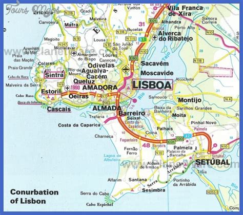 lisbon on a map of portugal