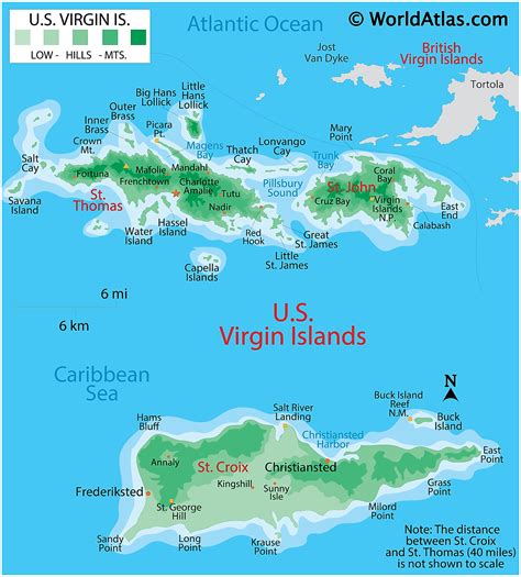 List Of Us Virgin Islands Map