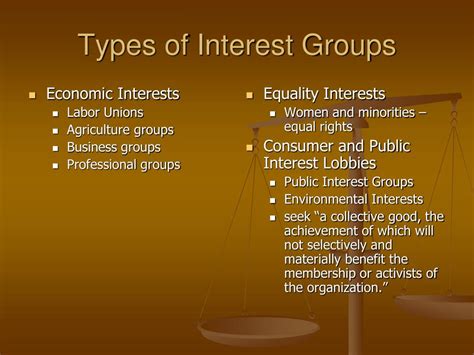 list 3 examples of interest groups
