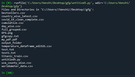 list files in directory python cmd