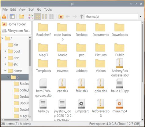 list files in directory raspberry pi