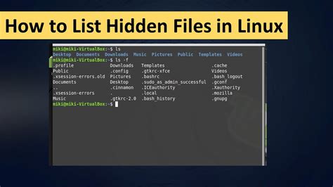 list hidden files linux command