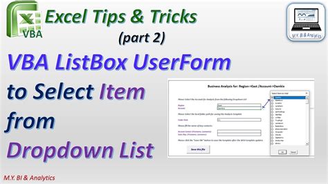 List Item Excel Vba