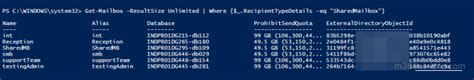 List Mailbox Size Powershell