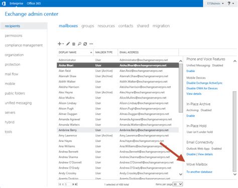 List Mailboxes In Database Exchange 2013