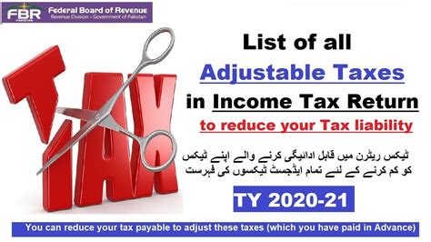 list of adjustable taxes in pakistan