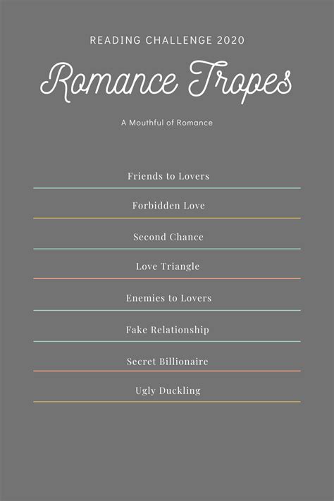 list of all romance tropes