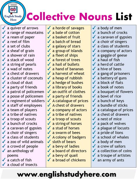 list of collective nouns in english