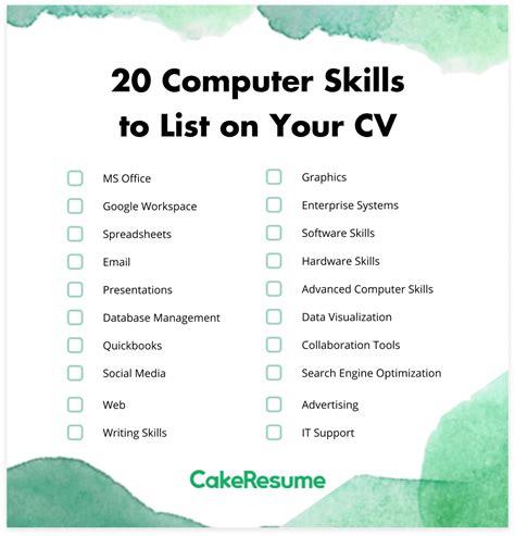 list of computer software skills
