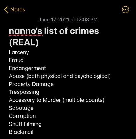 list of crimes meme