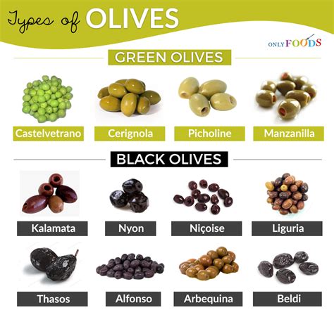 List Of Different Olives