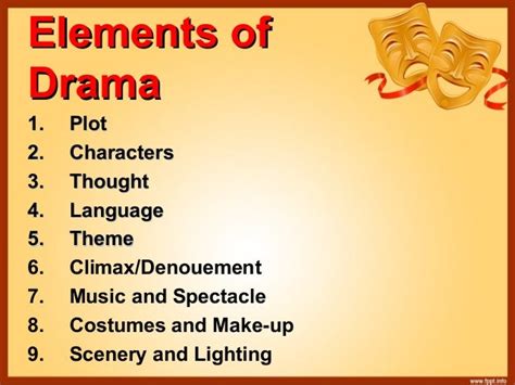 list of elements of drama