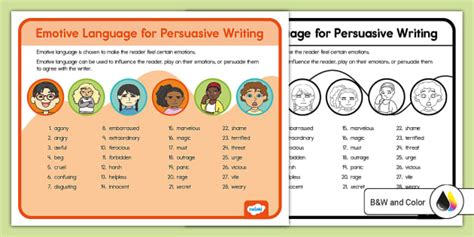 list of emotive words for persuasive writing
