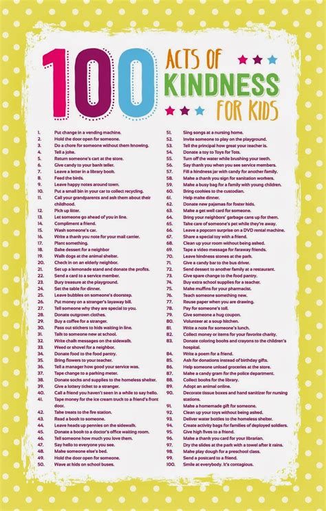 list of kindness for kids