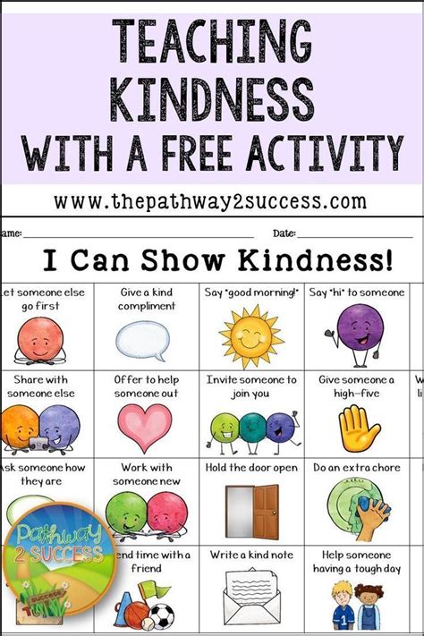list of kindness words for kindergarten