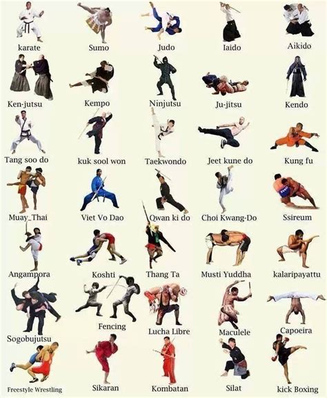 list of major martial arts