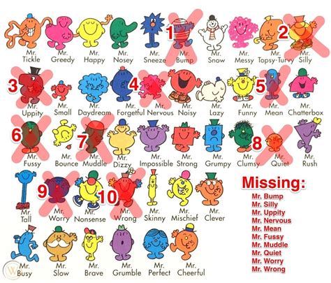 list of mr men and little miss books