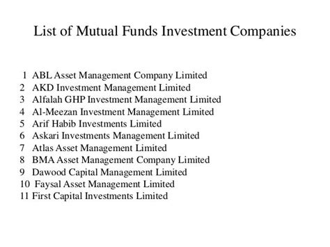 list of mutual companies