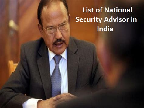 list of national security advisors