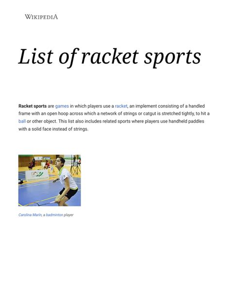 list of racket sports wikipedia