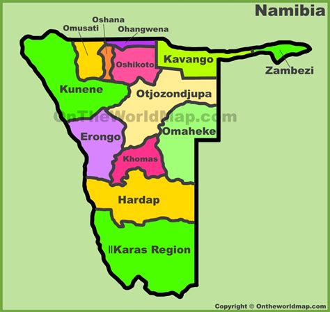 list of regions in namibia