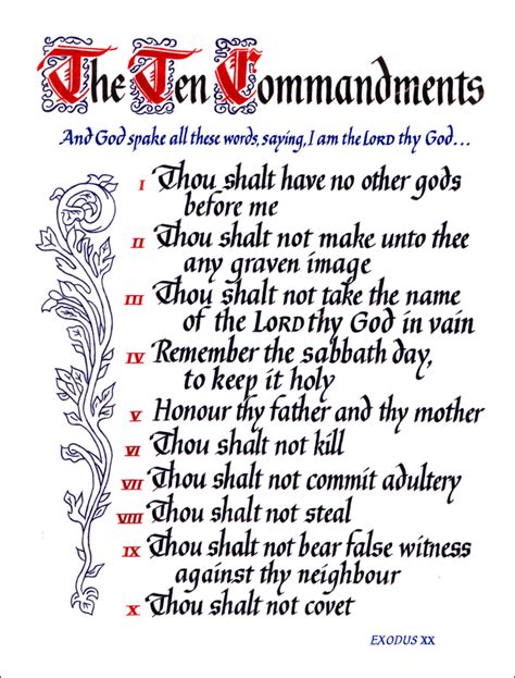 list of ten commandments kjv