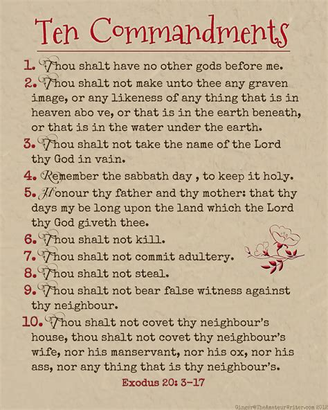 list of the 10 commandments niv