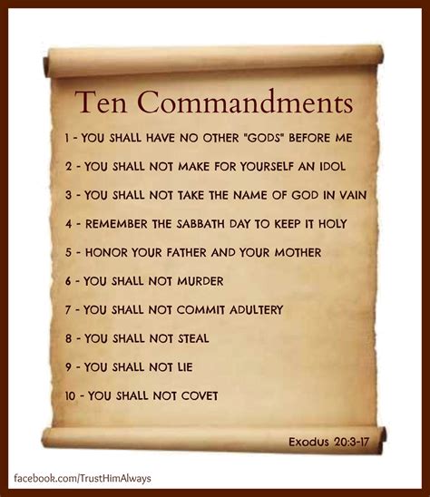 list of the ten commandments kjv
