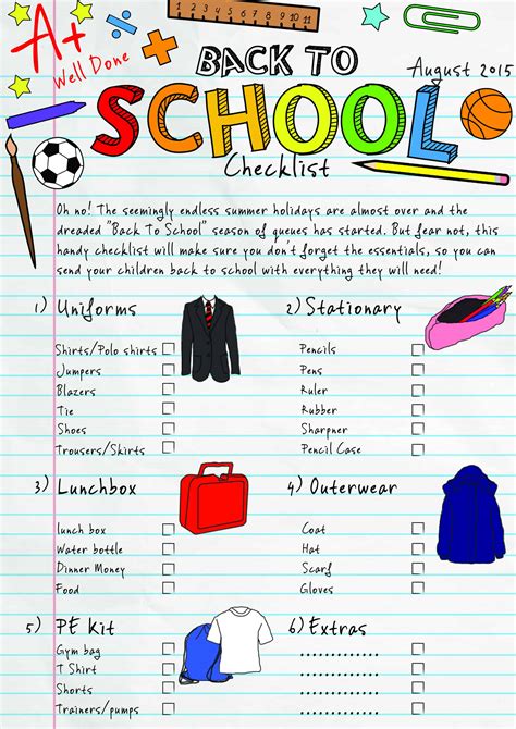 list of things to do in school