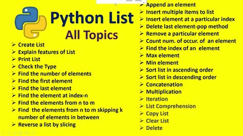 list of topics in python