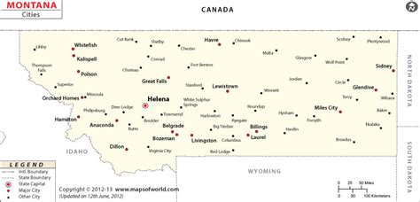 list of towns in montana