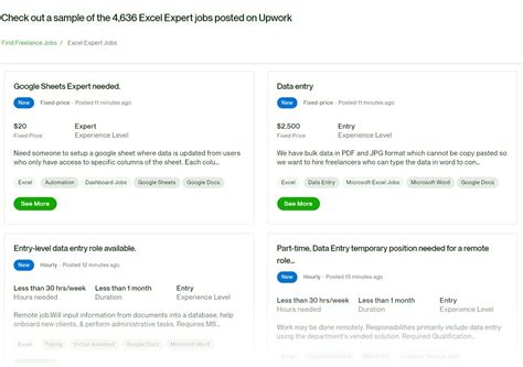 list of upwork jobs