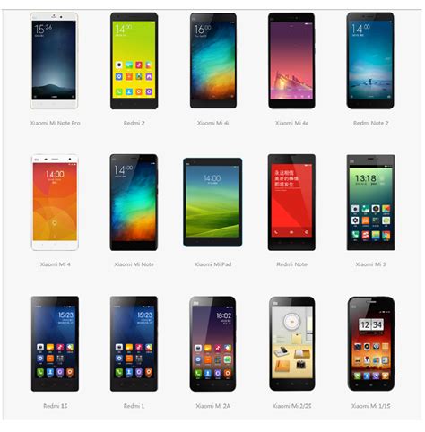 list of xiaomi phones