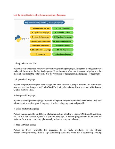 list salient features of python programming language