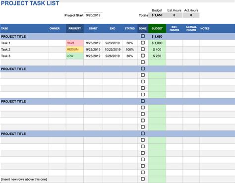 List Template In Excel