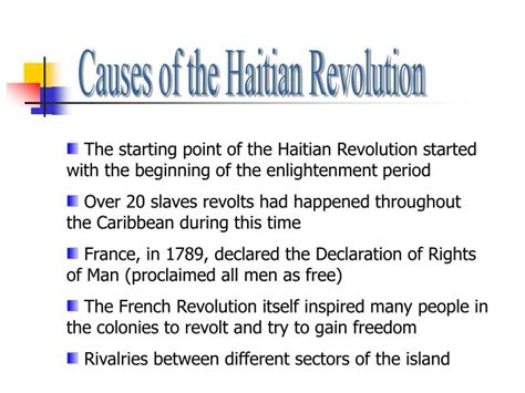 list the causes of the haitian revolution