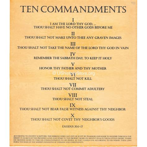 list the ten commandments