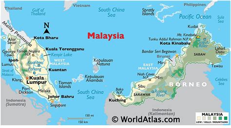 list two countries that border malaysia