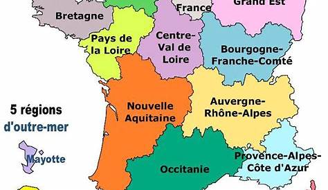 Régions et départements français 2023